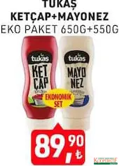 TUKAŞ KETÇAP + MAYONEZ 650 G+550 G fiyat ve kampanya bilgisi